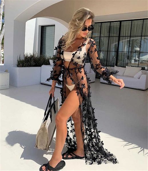 women's swimwear long swimsuit cover up open front 3d flowy kimono cardigan summer holiday beach clothes bathsuit y230311, White;black
women's swimwear long swimsuit cover up open front 3d flowy kimono cardigan summer holiday beach clothes bathsuit y230311, White;black