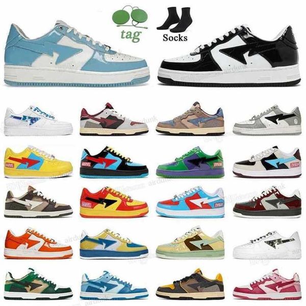 2022 bapestas baped designer casual shoes platform sneakers bapesta sk8 sta patent leather green black white plate-forme for men women train
2022 bapestas baped designer casual shoes platform sneakers bapesta sk8 sta patent leather green black white plate-forme for men women train