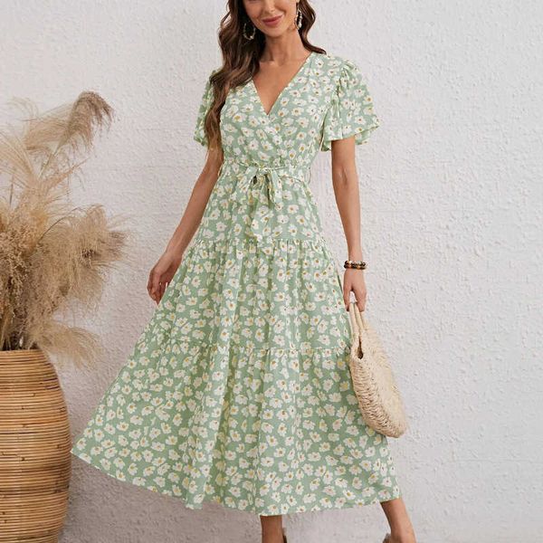 casual dresses summer small fresh floral v neck short sleeved chiffon dress for women's daisy bandage large long dress g230311, Black;gray
casual dresses summer small fresh floral v neck short sleeved chiffon dress for women's daisy bandage large long dress g230311, Black;gray