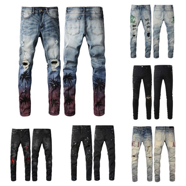 men's jeans skinny puncture palm tree print snake embroidery patch ripped holes jean elastic motorcycle biker denim pants am fashion hi, Blue
men's jeans skinny puncture palm tree print snake embroidery patch ripped holes jean elastic motorcycle biker denim pants am fashion hi, Blue