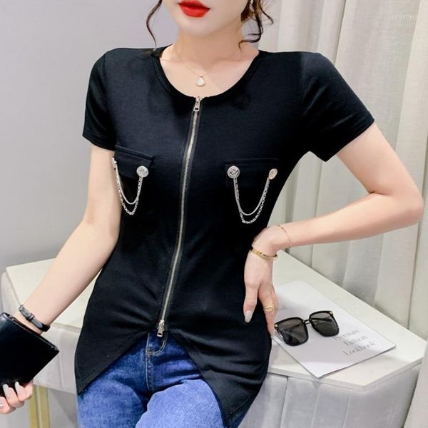women's t shirts #5114 black white yellow asymmetrical shirt women zipper skinny o-neck cotton korean style tee femme summer
women's t shirts #5114 black white yellow asymmetrical shirt women zipper skinny o-neck cotton korean style tee femme summer