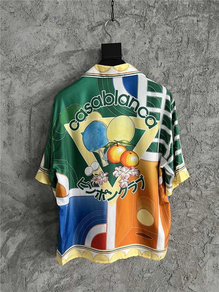 casablanca designer fashion classic men and women shirt fruit print color matching beach hawaii loose casual silk short sleeve shirt, White;black
casablanca designer fashion classic men and women shirt fruit print color matching beach hawaii loose casual silk short sleeve shirt, White;black