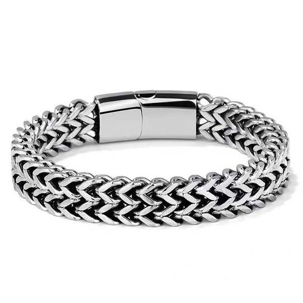 bracelets new titanium bracelet men's bracelet stainless steel double row square chain magnet clasp bracelet, Black
bracelets new titanium bracelet men's bracelet stainless steel double row square chain magnet clasp bracelet, Black