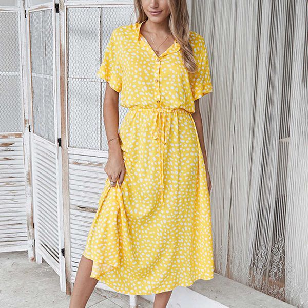 casual dresses women's bohe polka dot long dresses summer high waist short sleeve shirt-neck dress ladies elegant beach party dresses v, Black;gray
casual dresses women's bohe polka dot long dresses summer high waist short sleeve shirt-neck dress ladies elegant beach party dresses v, Black;gray