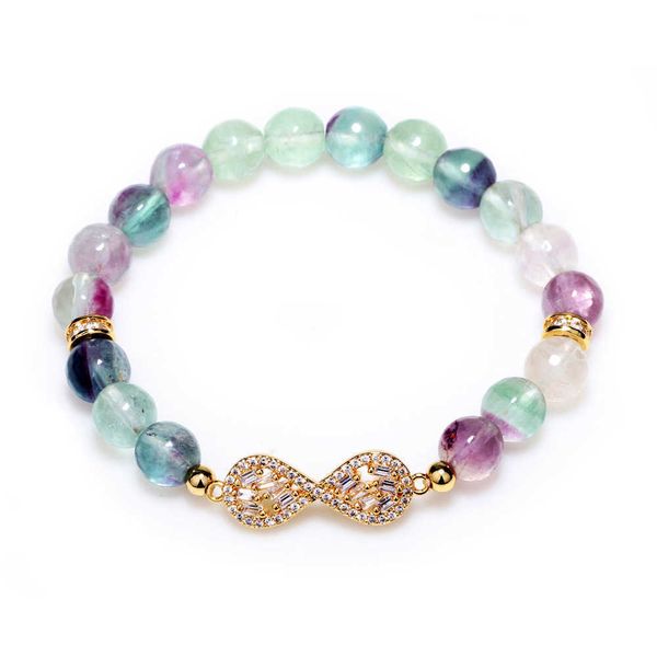bracelets the new crystal series 8mm color fluorite bracelet zircon trend women's bracelet is popular, Black
bracelets the new crystal series 8mm color fluorite bracelet zircon trend women's bracelet is popular, Black