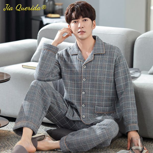 men's sleepwear men winter three layer cotton pajama set thick pajamas sleepwear cardigan homewear warm male sweatshirt big size 4xl py, Black;brown
men's sleepwear men winter three layer cotton pajama set thick pajamas sleepwear cardigan homewear warm male sweatshirt big size 4xl py, Black;brown