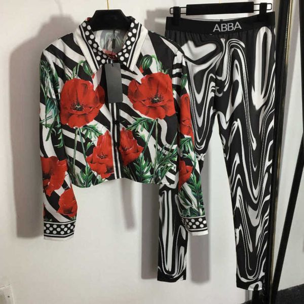 23ss women brand designer sports suit zebra-print flower print lapel long sleeve shirt stretch slim leggings set fashion women clothes a1, Gray
23ss women brand designer sports suit zebra-print flower print lapel long sleeve shirt stretch slim leggings set fashion women clothes a1, Gray