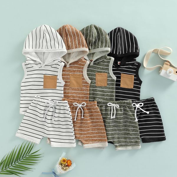 0-3y toddler baby boys clothing suit sleeveless hooded striped print vest summer casual drawstring short pants, Pink;blue
0-3y toddler baby boys clothing suit sleeveless hooded striped print vest summer casual drawstring short pants, Pink;blue