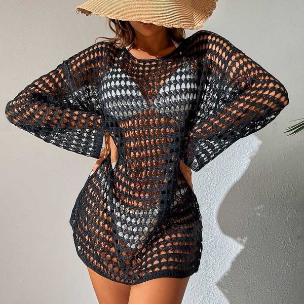 women's swimwear see through hollow out bikini cover ups women beachwear long sleeve beach dress crop crochet swimsuit cover-up 2023 y, White;black
women's swimwear see through hollow out bikini cover ups women beachwear long sleeve beach dress crop crochet swimsuit cover-up 2023 y, White;black