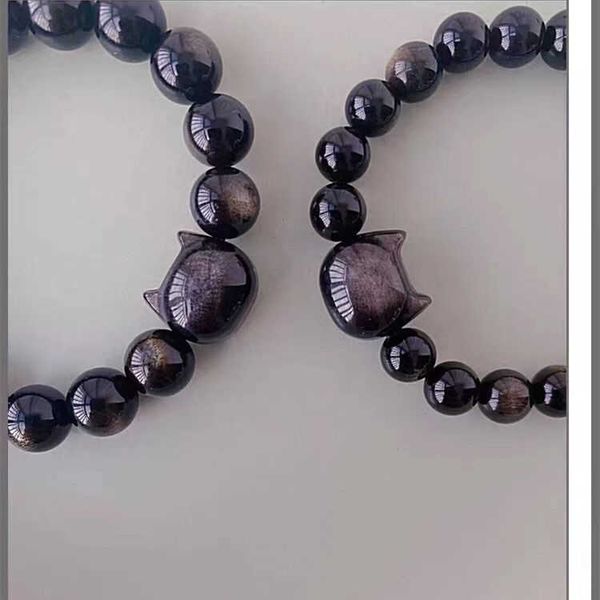 bracelets natural obsidian bracelet men's and women's lovers' hand string fashion first jewelry korean head cat link a, Black
bracelets natural obsidian bracelet men's and women's lovers' hand string fashion first jewelry korean head cat link a, Black