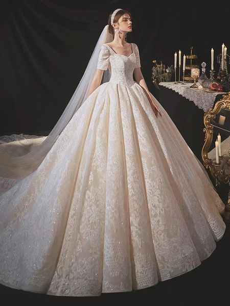 vintage long sleeve ball gown wedding dresses bridal gowns sheer jewel neck lace appliqued sequins plus size robe de mariee custom made crys, White
vintage long sleeve ball gown wedding dresses bridal gowns sheer jewel neck lace appliqued sequins plus size robe de mariee custom made crys, White
