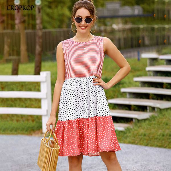 casual dresses summer women polka dot tank dress casual loose sleeveless beach dresses elegant black fashion plus size women clothing 2022 g, Black;gray