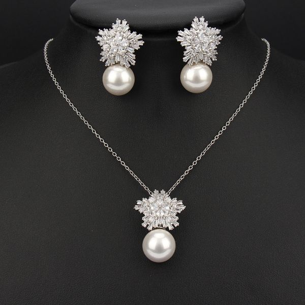 jewelry fashion accessories wedding dress bridal bridesmaid party dinner necklace earrings set zircon pearl snow flower design women gift bi, White
jewelry fashion accessories wedding dress bridal bridesmaid party dinner necklace earrings set zircon pearl snow flower design women gift bi, White