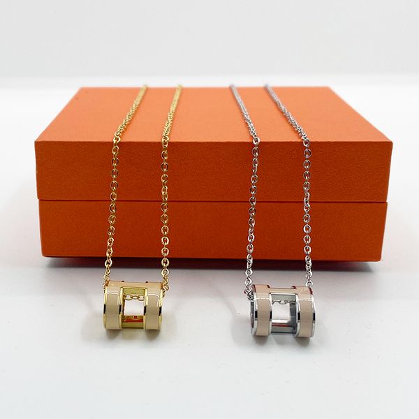 high-end titanium steel necklace designer for women fashion letter necklace luxury enamel h pendant christmas valentine's day designer, Silver
high-end titanium steel necklace designer for women fashion letter necklace luxury enamel h pendant christmas valentine's day designer, Silver
