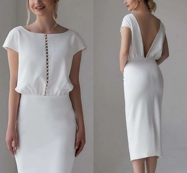 simple wedding dress 2023 tea length short sleeve satin jewel neck bride party gowns bridal shower robe de mariage boho, White
simple wedding dress 2023 tea length short sleeve satin jewel neck bride party gowns bridal shower robe de mariage boho, White