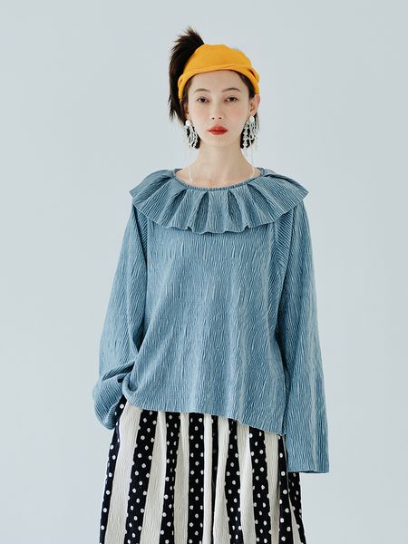 women's hoodies sweatshirts imakokoni's original design stitched ruffle collar long sleeve tshirt velvet wrinkled autumn and winte, Black
women's hoodies sweatshirts imakokoni's original design stitched ruffle collar long sleeve tshirt velvet wrinkled autumn and winte, Black