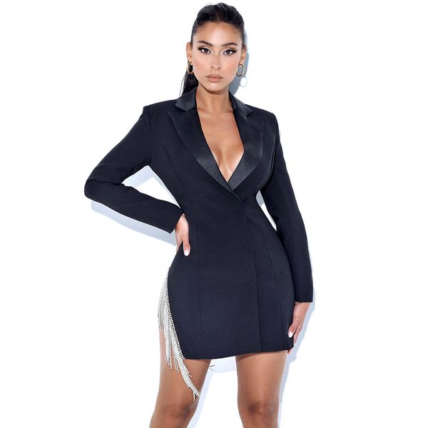 womens suits blazers elegant fashion long sleeve notched mini blazer dresses for women diamonds tassel bodycon runway jacket party dress clo, White;black
womens suits blazers elegant fashion long sleeve notched mini blazer dresses for women diamonds tassel bodycon runway jacket party dress clo, White;black