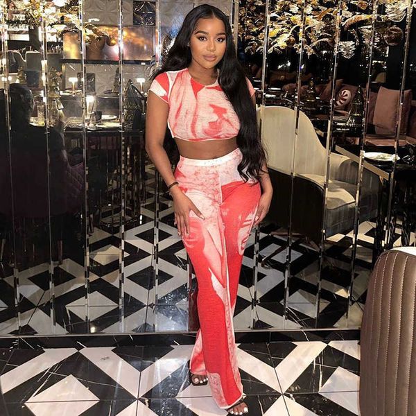 women pant stylish figure print fashion suit round neck three-quarter sleeve tight high waist wide leg pants two-piece, White
women pant stylish figure print fashion suit round neck three-quarter sleeve tight high waist wide leg pants two-piece, White