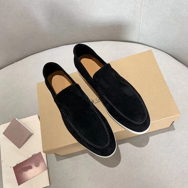 italian cashmere men dress shoes leisure retro super luxury and comfortable, Black