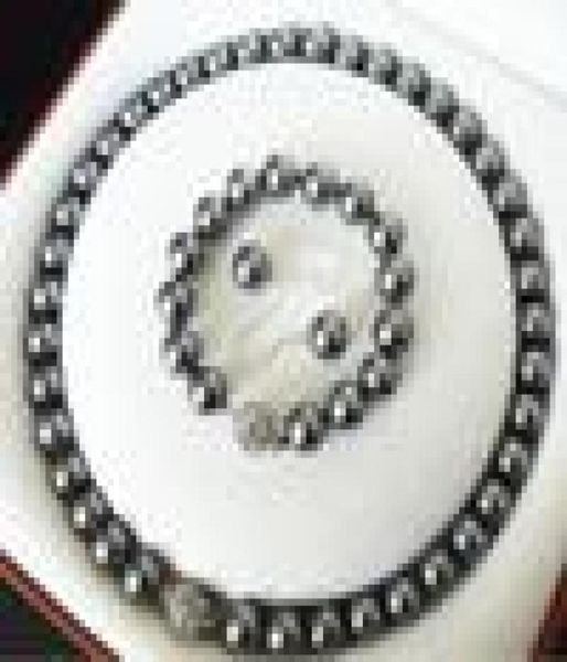 10mm south sea dark gray shell pearl necklace braceletearring set5800067, Black
10mm south sea dark gray shell pearl necklace braceletearring set5800067, Black