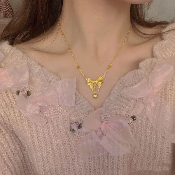 afshor 316l stainless steel bowknot heart pendant necklace for women new gold colour cute sweet girls clavicle chain jewelry gifts, Silver
afshor 316l stainless steel bowknot heart pendant necklace for women new gold colour cute sweet girls clavicle chain jewelry gifts, Silver