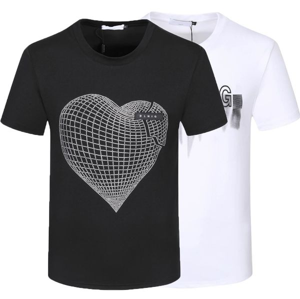 mens t shirts cotton combed short sleeve slim fit tee shirts summer casual man woman beads irregular printing tshirt for mens womens, White;black 
mens t shirts cotton combed short sleeve slim fit tee shirts summer casual man woman beads irregular printing tshirt for mens womens, White;black