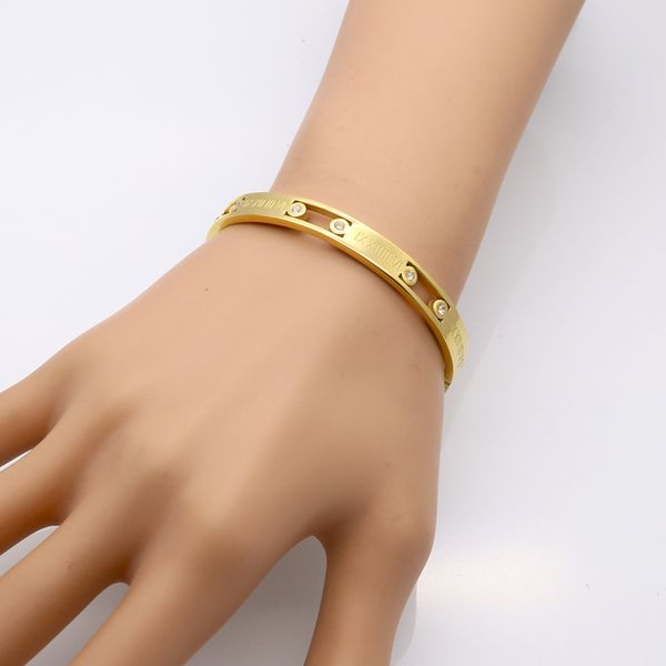 korean roman digital bangle six stone supports zircon fashion women's snap bracelet, Black
korean roman digital bangle six stone supports zircon fashion women's snap bracelet, Black