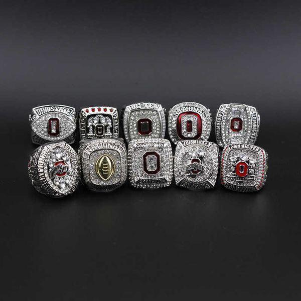 10 ncaa ohio buckeye university champion rings in box, Golden;silver