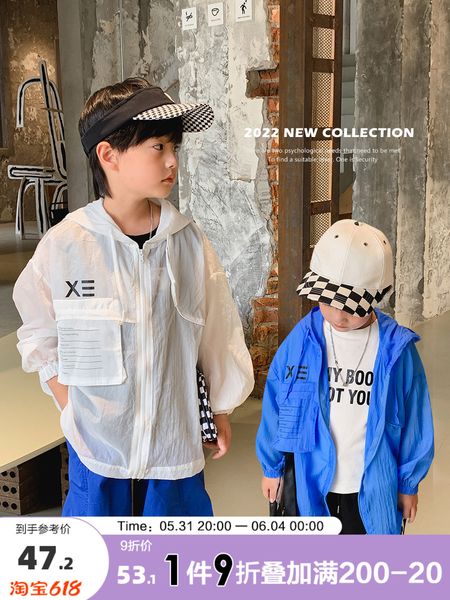 jackets bb children's clothing sun protection summer thin medium and big children boys' uvproof jacket 230311, Blue;gray
jackets bb children's clothing sun protection summer thin medium and big children boys' uvproof jacket 230311, Blue;gray