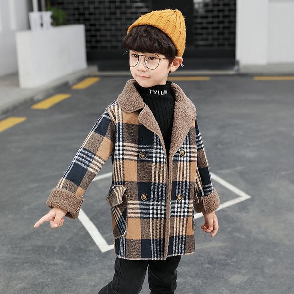 coat wool jacket for a boy autumn fashion plaid turn collar plus velvet kids trench childrens' outerwear 210t clothes 230311, Blue;gray
coat wool jacket for a boy autumn fashion plaid turn collar plus velvet kids trench childrens' outerwear 210t clothes 230311, Blue;gray