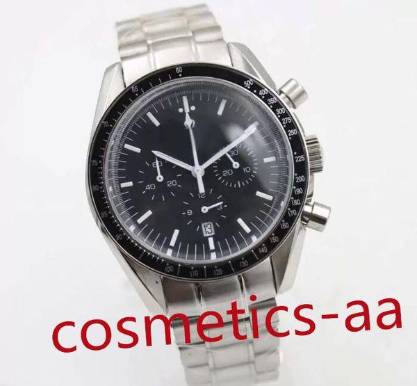 men new arrival date quartz black face 40mm full stainless steel men's moon speed master wristwatch analog ti3 professional speed male, Slivery;brown
men new arrival date quartz black face 40mm full stainless steel men's moon speed master wristwatch analog ti3 professional speed male, Slivery;brown