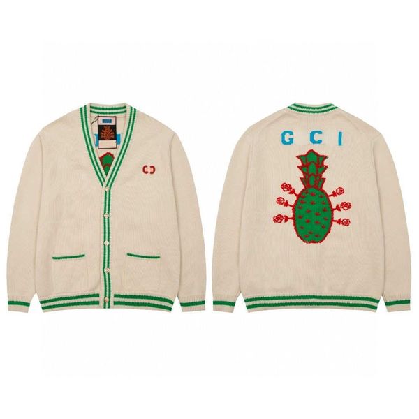 autumn/winter 2023 sweater designer men's knitted sweater embroidered big pineapple cardigan coat men's and women's v-neck ja, Black;brown
autumn/winter 2023 sweater designer men's knitted sweater embroidered big pineapple cardigan coat men's and women's v-neck ja, Black;brown