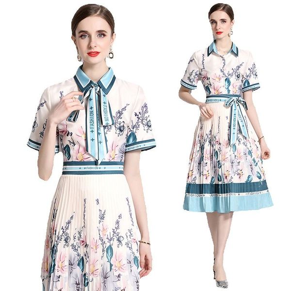floral print white long dress summer designer 2023 short sleeve women ribbon bow street cafe pleated slim a-line midi dresses office chic ca, Black;gray
floral print white long dress summer designer 2023 short sleeve women ribbon bow street cafe pleated slim a-line midi dresses office chic ca, Black;gray