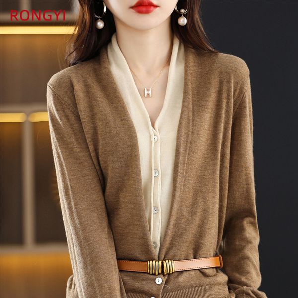 women's knits tees rongyi fake twopiece cashmere cardigan early autumn vneck loose thin sweater color matching wild wool knitted coat 2, White
women's knits tees rongyi fake twopiece cashmere cardigan early autumn vneck loose thin sweater color matching wild wool knitted coat 2, White