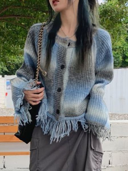 women's knits tees 2023 hip hop loose gothic sweater cardigan women harajuku vintage tie dye zip tassel crop jacket spring knitwear coa, White
women's knits tees 2023 hip hop loose gothic sweater cardigan women harajuku vintage tie dye zip tassel crop jacket spring knitwear coa, White