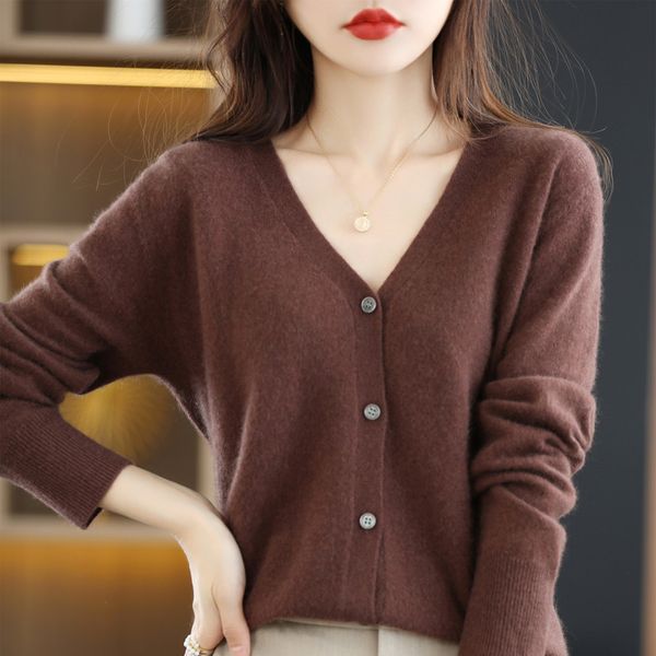 women's knits tees knitted cardigan thin autumn korean version woolen sweater round neck loose pink 230311, White
women's knits tees knitted cardigan thin autumn korean version woolen sweater round neck loose pink 230311, White