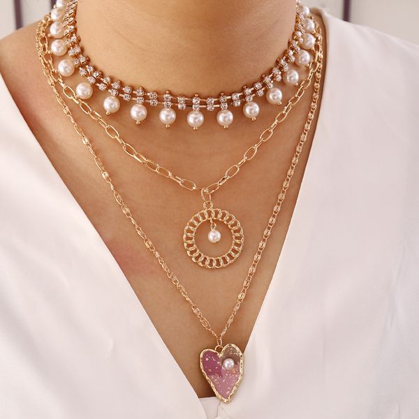designer necklace rhinestone pearl necklace love multilayer necklace female personality fashion creative necklace, Silver
designer necklace rhinestone pearl necklace love multilayer necklace female personality fashion creative necklace, Silver