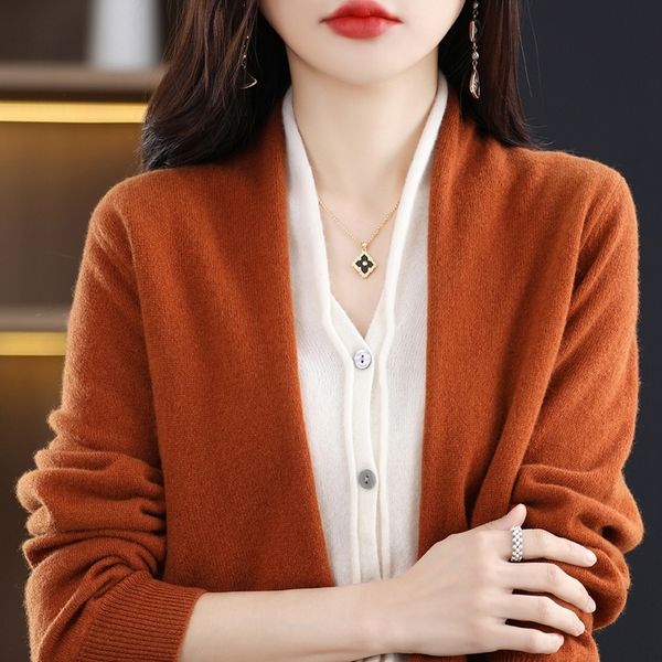 women's knits tees fake twopiece set 100 fleece cardigan early autumn vneck loose thin sweater matching color wild wool knitted coat 23, White
women's knits tees fake twopiece set 100 fleece cardigan early autumn vneck loose thin sweater matching color wild wool knitted coat 23, White