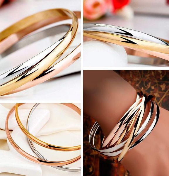 designers bangle titanium steel jewelry tricolor ladies bangle bracelet for modern women bracelet gift with dust bag, Black
designers bangle titanium steel jewelry tricolor ladies bangle bracelet for modern women bracelet gift with dust bag, Black