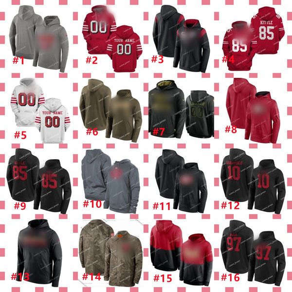 Image of Custom San Francisco&#039;&#039;49ers&#039;&#039;Hoodie 10 Garoppolo 85 Kittle 97 Bosa 2022 Salute to Service Therma Performance Pullover Football Player&#039;&#039;NFL&#039;&#039;Hoodie