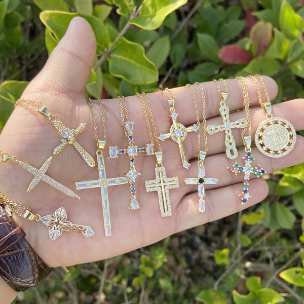 copper microembedded zircon necklace 18k gold cross pendant personalized hiphop fashion necklace, Silver
copper microembedded zircon necklace 18k gold cross pendant personalized hiphop fashion necklace, Silver