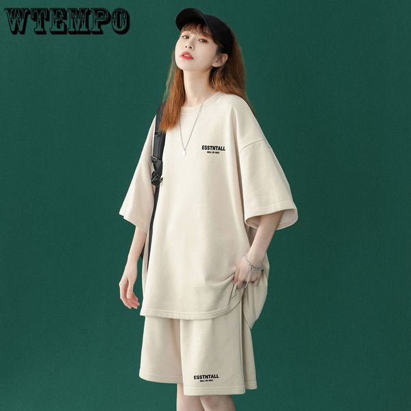 women s two piece pant tracksuit summer solid t shirt shorts matching outfit casual set female loose sportswear suit student sports tee 2303, White
women s two piece pant tracksuit summer solid t shirt shorts matching outfit casual set female loose sportswear suit student sports tee 2303, White