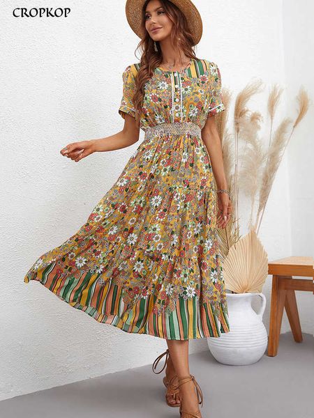 casual dresses vintage floral print dress women summer casual ruffle big hem green boho beach dress fashion v neck button midi dresses 2022, Black;gray
casual dresses vintage floral print dress women summer casual ruffle big hem green boho beach dress fashion v neck button midi dresses 2022, Black;gray