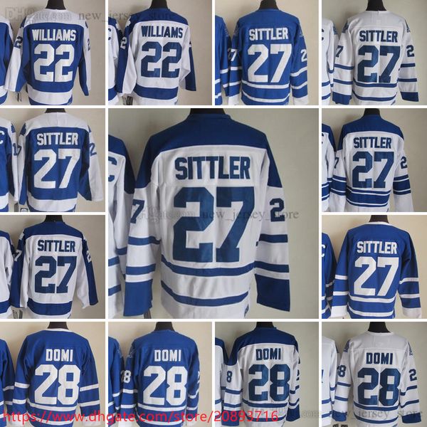 1917-1999 movie retro ccm hockey jersey embroidery 27 darrylsittler 28 tiedomi 22 tigerwilliams vintage jerseys white blue green, Black
1917-1999 movie retro ccm hockey jersey embroidery 27 darrylsittler 28 tiedomi 22 tigerwilliams vintage jerseys white blue green, Black