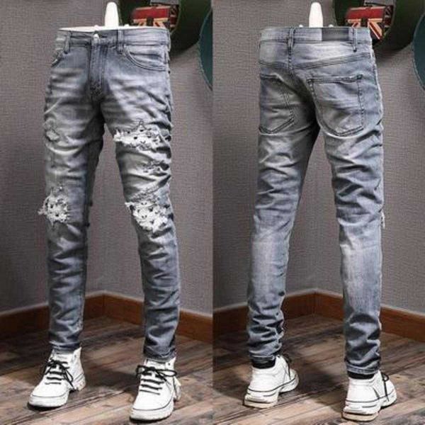 23 new men's patches detail biker fit jeans men slim motorcycle for mens vintage distressed denim jean pants wl2z, Blue
23 new men's patches detail biker fit jeans men slim motorcycle for mens vintage distressed denim jean pants wl2z, Blue