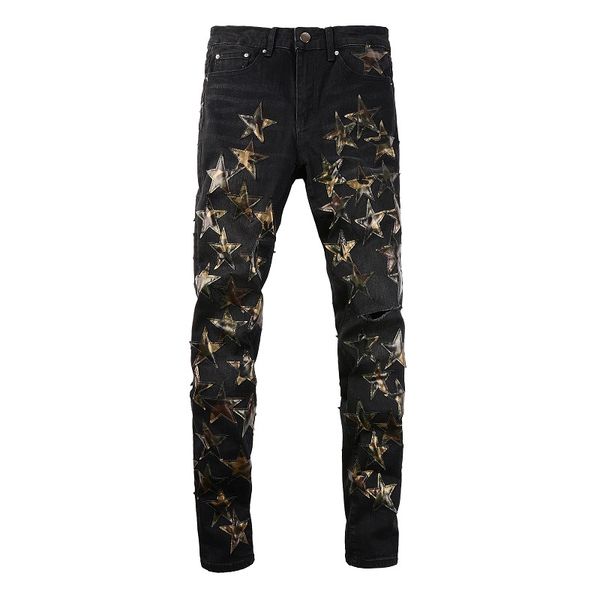 2023 tikmens jeans distressed motorcycle biker jean rock skinny slim ripped hole stripe fashionable snake embroidery denim pants #873, Blue
2023 tikmens jeans distressed motorcycle biker jean rock skinny slim ripped hole stripe fashionable snake embroidery denim pants #873, Blue