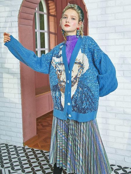 women's knits tees cardigan sweater harajuku van gogh sunflower knitted button women men autumn casual loose knit green blue 230311, White
women's knits tees cardigan sweater harajuku van gogh sunflower knitted button women men autumn casual loose knit green blue 230311, White