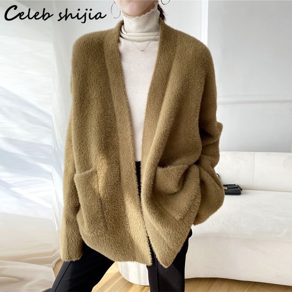 women's knits tees gray mink cashmere cardigan women pocket fall winter soft thicken knitted cardigans ladies chic korean sweater coats, White
women's knits tees gray mink cashmere cardigan women pocket fall winter soft thicken knitted cardigans ladies chic korean sweater coats, White