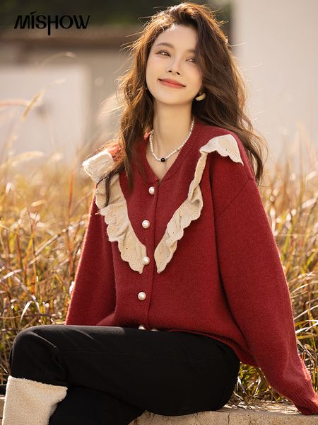 women's knits tees mishow sweater cardigan for women korean fashion ruffles knitwears autumn winter single breasted knitted mxbz1111 2, White
women's knits tees mishow sweater cardigan for women korean fashion ruffles knitwears autumn winter single breasted knitted mxbz1111 2, White