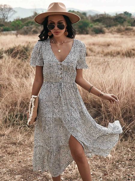 casual dresses 2023 dot print ruffles summer dress women casual v neck draw string button dress for woman vintage white dresses vestidos g23, Black;gray
casual dresses 2023 dot print ruffles summer dress women casual v neck draw string button dress for woman vintage white dresses vestidos g23, Black;gray